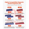 Magnetic Socket Organizer Set 8PCS Socket Trays Blue & Red