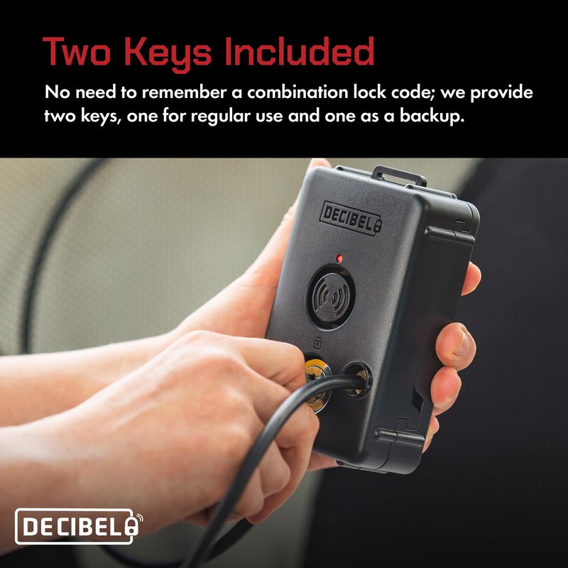 Decibel 3ft Cable Lock with 100dB Alarm, Security Cable and