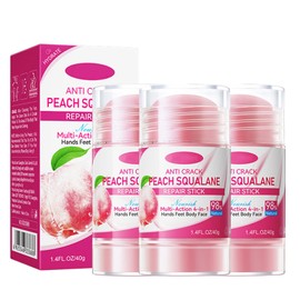 Mrettick 3pcs Pfirsich duftender rissiger Fersenstab-Balsam, Fersenstab für rissige Füße, Fußcreme für Schwielen und trockene Füße, rissiger Fuß