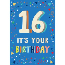 Piccadilly Greetings 16th Birthday Boy Milestone Birthday Card Age 16, Approx. 7 x 5 inches