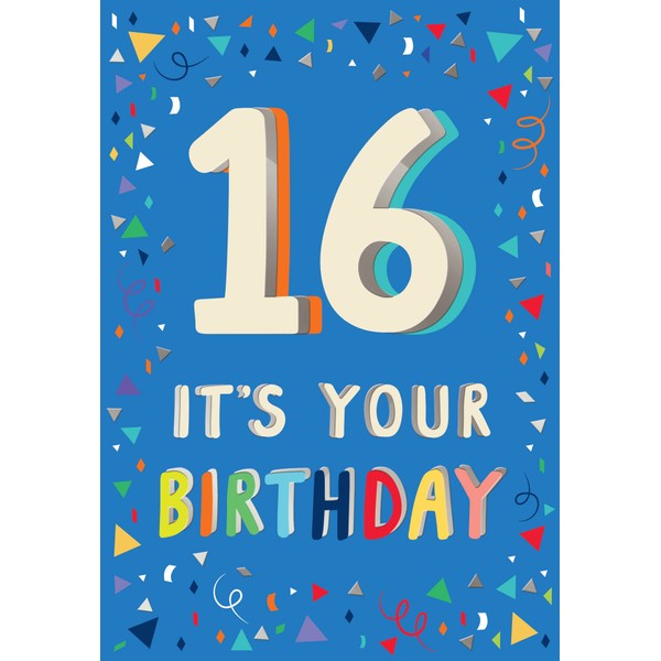 Piccadilly Greetings 16th Birthday Boy Milestone Birthday Card Age 16,