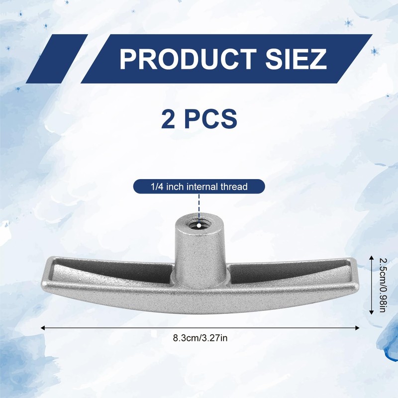 PEUTIER 2pcs RV Waste Valve Handle Replacement, Fits 1/2" &