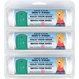 Premium Mini Toilet Paper Rolls | Travel-Size for Purses | Convenient Plastic Dispenser | Toilet, Porta Potty & Outhouse Humor (3-Pack) (005 Keep Calm Porta Potty - Blonde)