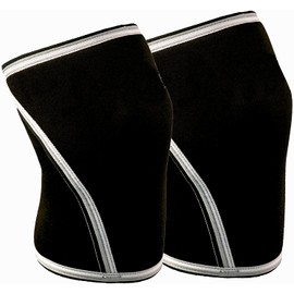 Knee Sleeves (1 Pair) 7mm Neoprene Thick Compression Knee Brace Support for Weightlifting, Powerlifting, Squatting & Cross Fit Training Fitness for Women and Men Black