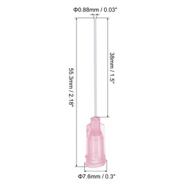 QUARKZMAN 50pcs 20G Plastic Luer Lock Dispensing Needles, 1.5" PTFE Needle Tube, PP Heat Resistant Plastic Blunt Tip for Liquid Glue Gun, Pink