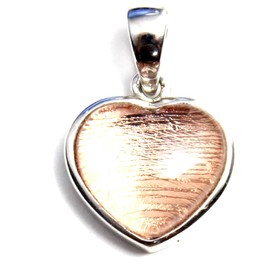 COSUMOSU Meteorite crystal 925 Sterling Silver Heart Pendant, Small, Sterling Silver Stainless Steel, crystal