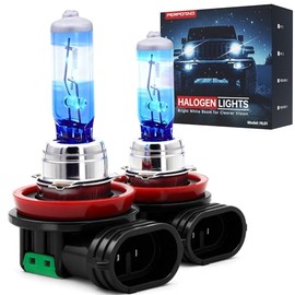 H11 Halogen Bulbs, 12V 55W, 3800K Warm White, High Performance, Brighter Clear Light, High/Low Beam & Fog Light Bulb Replacement, Long Life, Plug and Play, 2 Pack