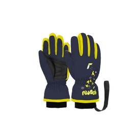 Reusch Unisex Baby Kids Comfortable Warm and Windproof Ski Gloves Everyday Gloves Baby Gloves Snow Sledge Winter Gloves, Blue/Yellow, I