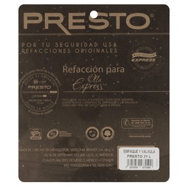 PRESTO 75590 Empaque/válvula de 21 litros fundida de 3 Piezas de Hule, Color Gris