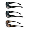 3 Pair Polarized Outdoor Reading Bifocal Sunglasses with Side Protection