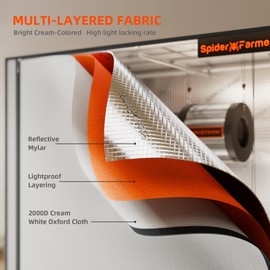 Spider Farmer Pro Series 3x3 Grow Tent, 36"x36"x70" with Roll-up Door, Observation Window Floor Tray, 2000D Thicken Mylar Canvas, 3x3x6 for Hydroponic Indoor Growing for SF4000, SE3000, G3000