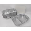 50 x 2 Compartment Aluminium Foil Rectangular Roasting Oven Baking