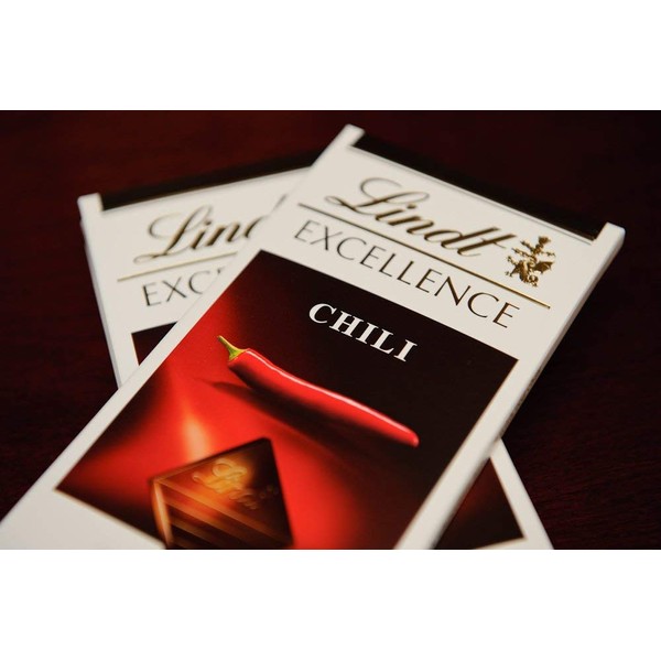 Lindt Excellence Dark Chocolate with Chili Bar, 3.5 Oz, 2 Pack