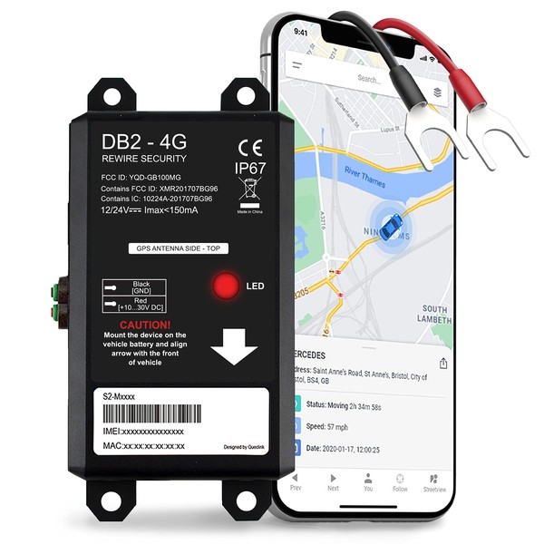 Vehicle GPS Tracker for Cars Rewire Security DB2-4G - Real