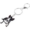 WEVENI Acrylic American Pit Bull Terrier Dog Keychains Pet Key