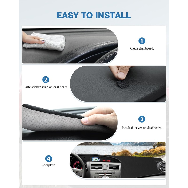 FIILINES Dash Cover Compatible with Mazda 3 2010 2011 2012