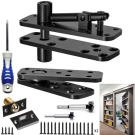 Heavy Duty Hidden Door Hinges - Thickened Solid Steel Pivot Hinge 360° Rotation, 570lbs Load Hidden Hinges for Secret Doors, Murphy Door Kits & Bookshelf Doors