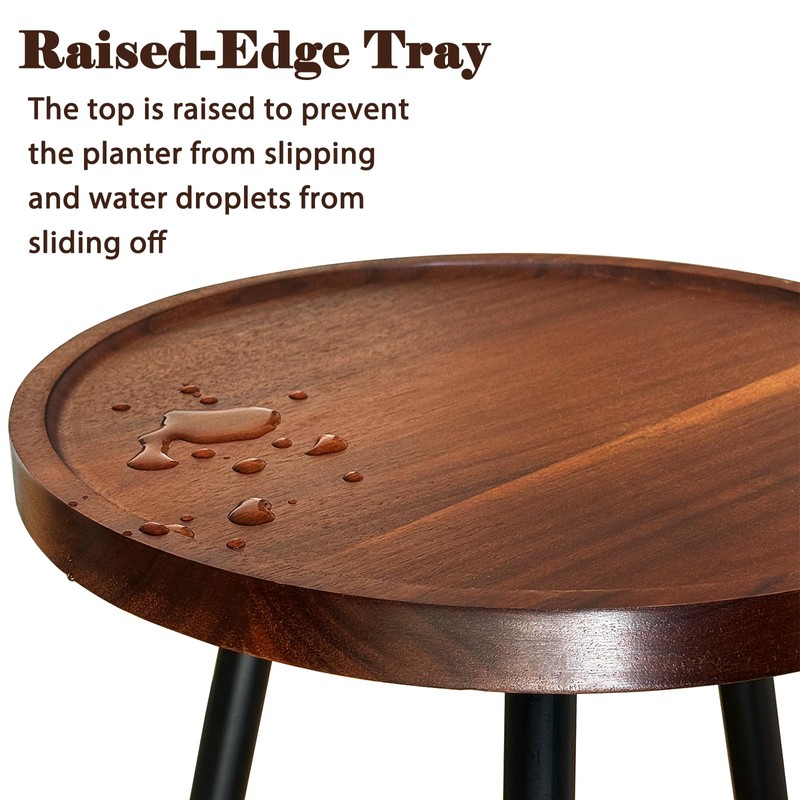 Klxuyuo Acacia Wood Plant Stand Indoor Tall Plant Holder Table
