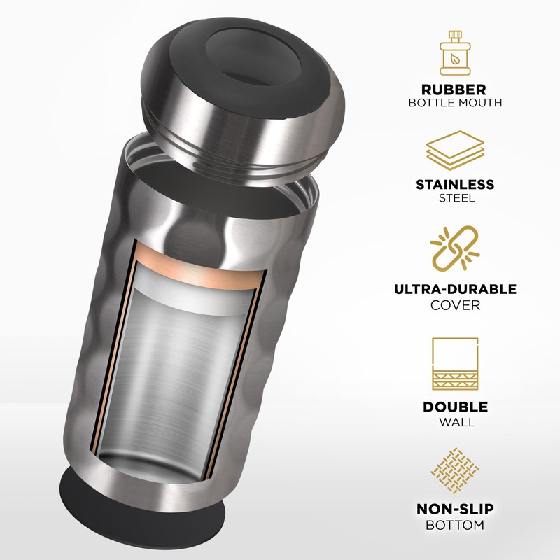 Premium Wine Chiller - 750ml Stainless Steel Bottle Cooler, Double-Walled