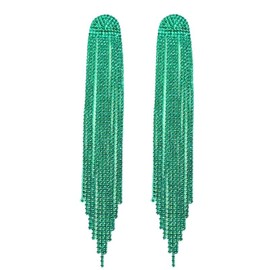 Stocking Stuffers Holiday Outfits for Women 2024 Tassel Earrings for Women Rhinestone Tassel Earrings Tassel Dangle Earrings Long Statement Earrings Wedding Prom Earrings Red Blue Green Earrings Christmas Gifts for Girls