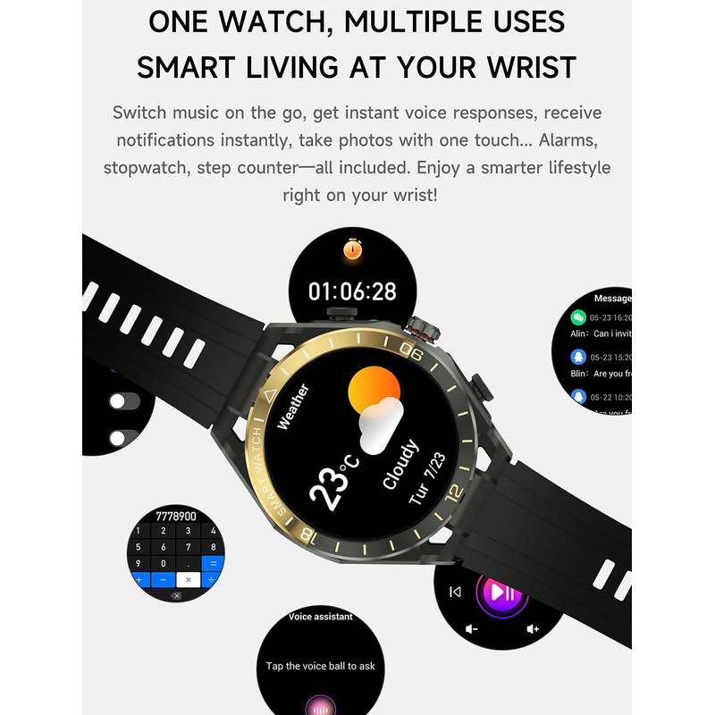 ATEVIX Smart Watch with Earbuds, Bluetooth Calling can Answer and