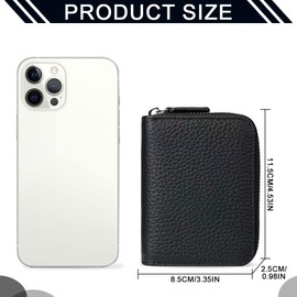 SLIVERBA Women's Leather RFID Protection Credit Card Case, Wallet with Zip and Many Compartments, Leather Purse, Organ Style Purse with Card Slots and Coin Compartment