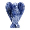 Fekuar Natural Sodalite Healing Crystal Prayer Guardian Angel Statue, Carving