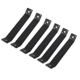 7-1/ in Long Fence Post Mounting Corner Connector Brackets, Carbon Steel, 6 Screw Holes, 1/8” Thickness, 45 Degree Outside Angle, Black Powder Coating(6 Pack)