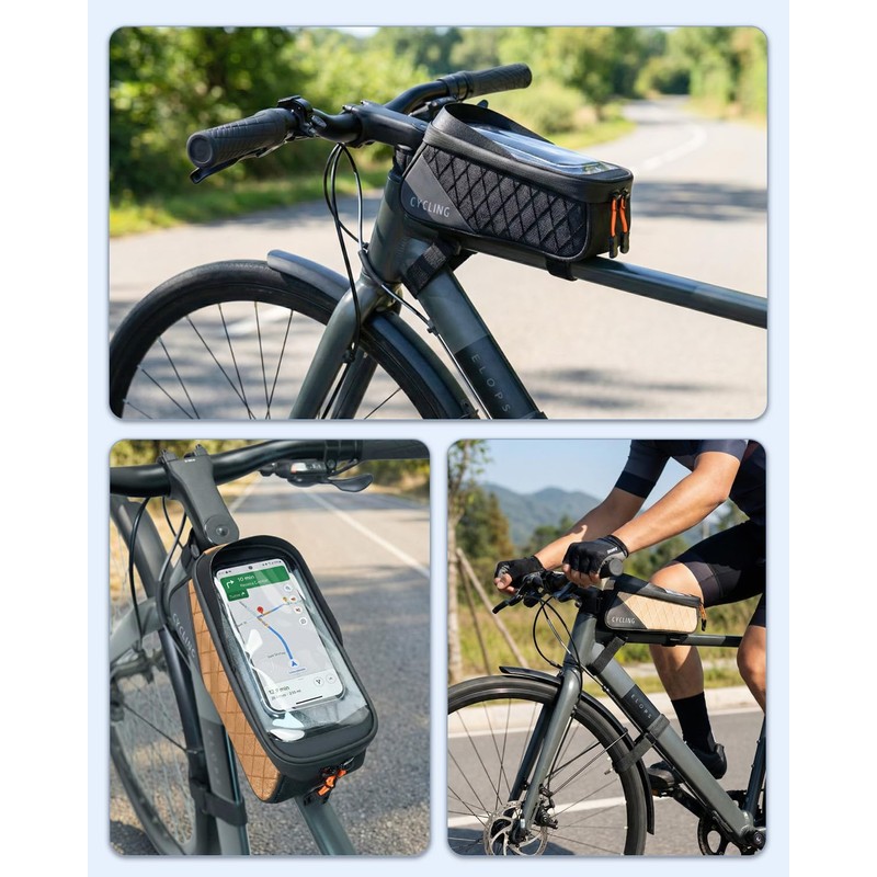 Bike Phone Bag, Waterproof Bicycle Top Tube Phone Front Frame