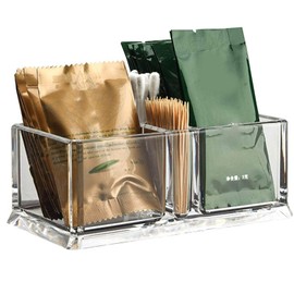 Yakri Small Acrylic Tea Bags Holder Coffee Sugar Bag Case Guest Room Storage Boxes