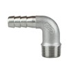 Quickun 304 Stainless Steel Hose Barb Fitting Elbow, 3/8" Barb