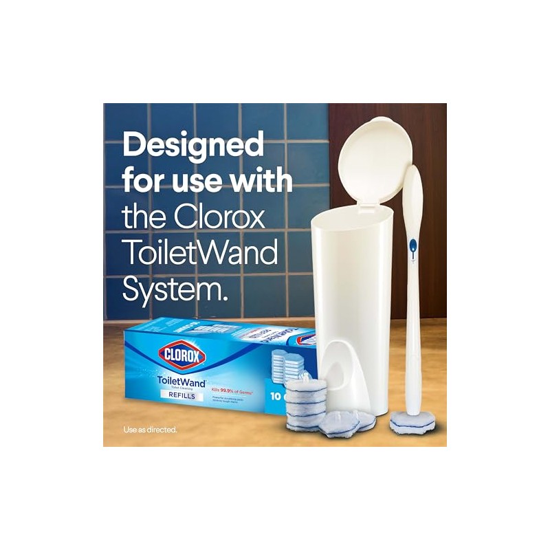Clorox ToiletWand recambios desinfectantes, cabezales de varita desechables, 20 unidades