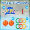Uniqhia Pool Floats Toys Games Set, 2-in-1 Floating Pool Basketball