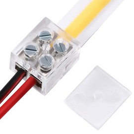 10 Pack LED Strip Light Connectors, Misech COB Led Strip Connectors, 8mm 2 Pin Led Light Strip Connectors, DIY Strip to Wire Fast Connectors for 0.3 inch Width SMD3528 2835 COB Strip Light
