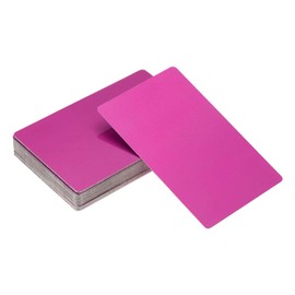 YELARXI Metal Business Card Blanks Aluminum Laser Engraving Business Cards, 86 x 54 x 0.2 mm Fit for Office Name DIY Printing (60 Pack, Purple)
