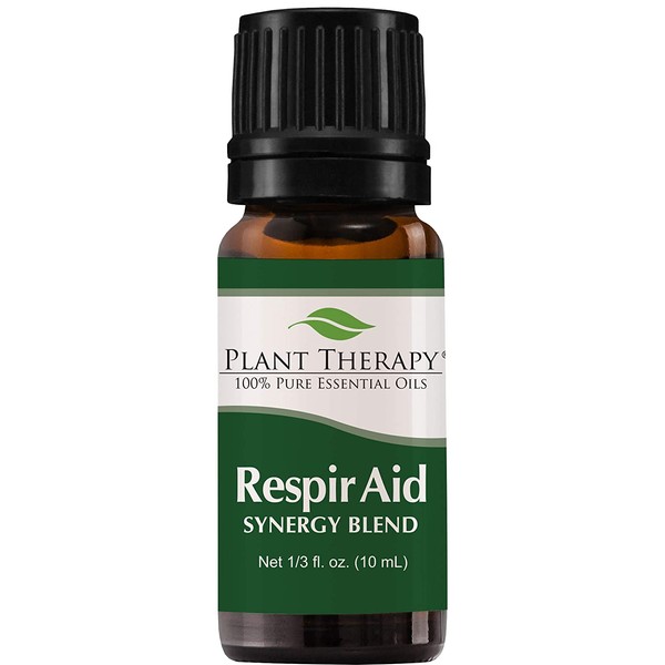 Plant Therapy Respir Aid Essential Oil Blend 10 mL (1/3 oz) Sinus, Airway and Congestion Clearing Synergy Blend 100% Pure, Undiluted, Natural Aromatherapy, Therapeutic Grade