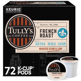 Tully's Coffee French Roast Keurig Single-Serve K-Cup Pods, Dark Roast Coffee, 72 Count