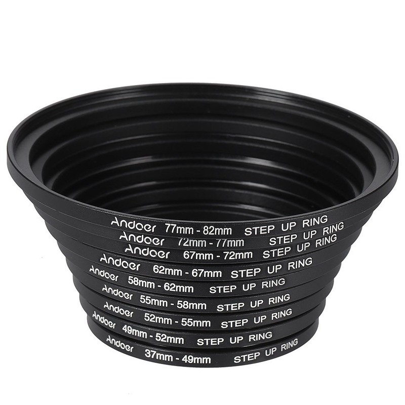 Andoer® 18pcs Step Up/Step Down Lens Filter 37 49 52