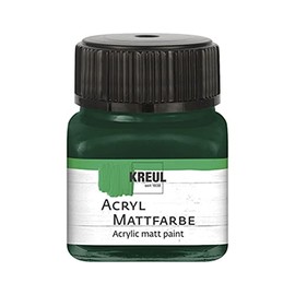 KREUL 75270 Acrylic Matt Paint, Fir Green in 20 ml Glass, Creamy Opaque, Quick-Drying Water-Based Paint, Suitable for Many Different Surfaces
