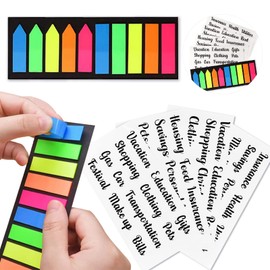 LSAMA 200 x Flag Index Tabs, 45 Cash Envelope Label Stickers, Arrow Bookmarker, Highlighter for Book, Organiser Budgeting Planner, Letter Stickers for Financial Planner and Money Envelopes