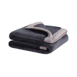 PiccoCasa Dog Blanket Washable, Fleece Puppy Blankets Soft and Warm for Pets Flannel Bed Cover Slate Grey 60cm x 80cm