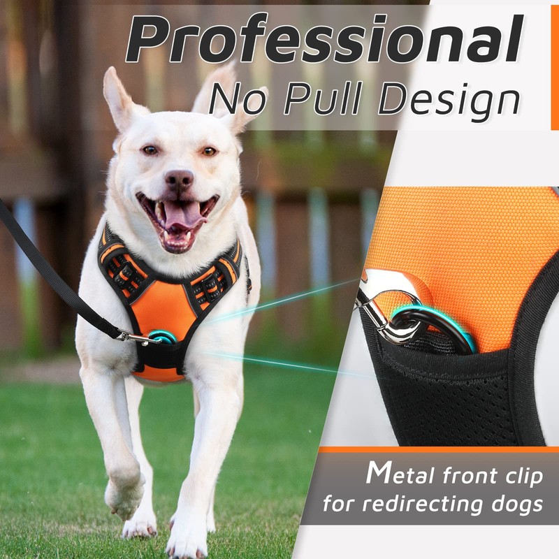 Eagloo Dog Harness No Pull, Walking Pet Harness with 2