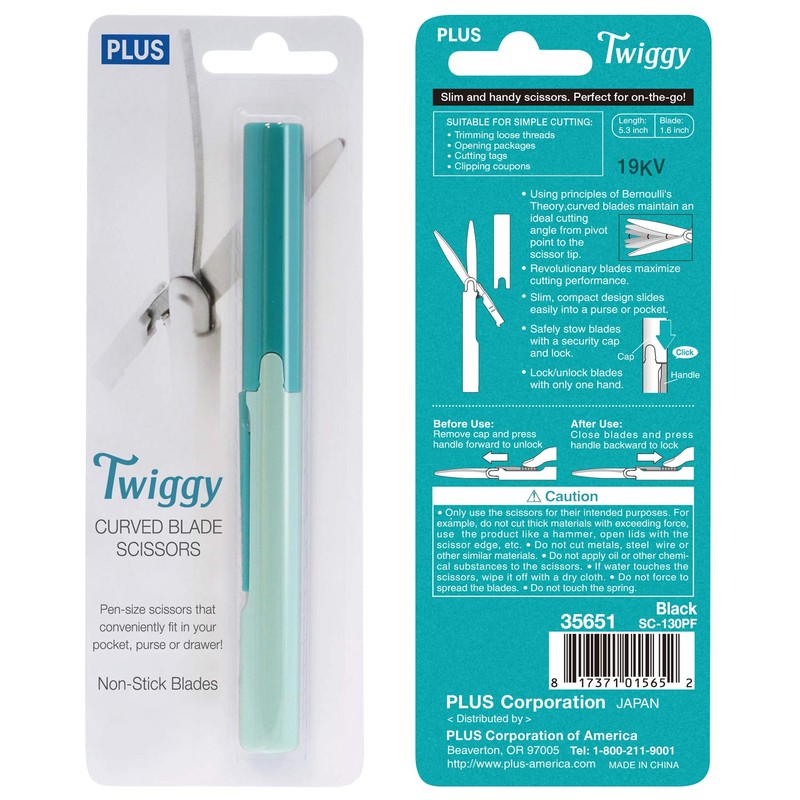 Plus Pen Style Non Stick Compact TSA Twiggy Scissors with