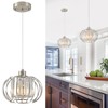 XSDeTu Brushed Nickel Pendant Light Fixtures, Modern Crystal Hanging Ceiling