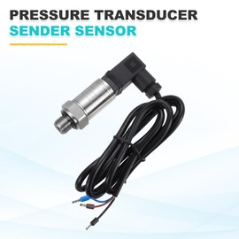 sourcing map Pressure Transducer Sender Sensor with Connector, G1/4" 1MPA Stainless Steel Pressure Transmitter for Oil Fuel Water Air