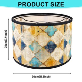 Large Lampshade Floor Lamp, E27 Vintage Rustic Lampshades Drum Lampshades Made of Bamboo, Japanese Lampshade for Floor Lamps, Desk Lamps, Pendant Lamps