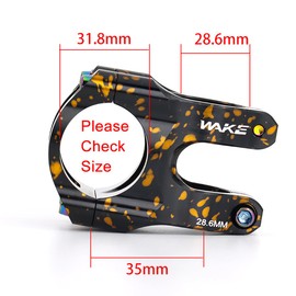 Puzamen Bike Stem 31.8mm 0 Degree, Wake Short MTB/Road Bicycle Handlebars Stems Lightweight Aluminum Alloy Universal for Mountain/Road/Gravel/BMX Bikes Easy Installation Includes Tool and Bolts