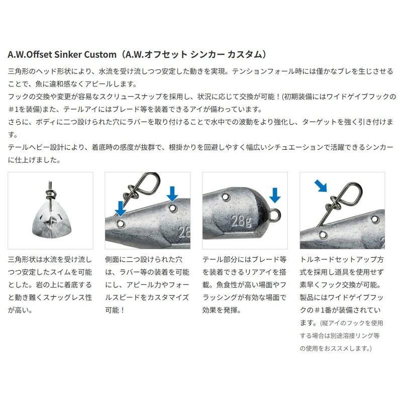 Cormoran Aqua Wave A.W. Offset Sinker Custom 0.6 oz (18