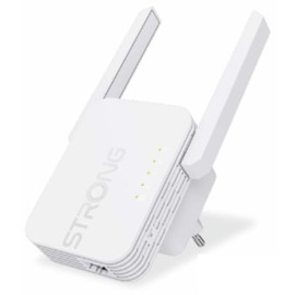 STRONG - 300S Wireless Repeater - Up to 300 Mbps - Compatible with all standard routers or modems - 2 adjustable external antennas + 1 Ethernet port - 4 year warranty - White