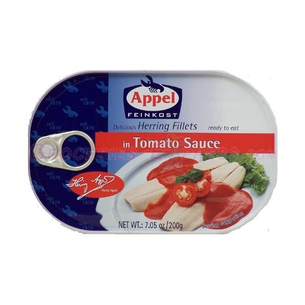 Appel Herring Fillets in Tomato Sauce 7.05 Oz Tins (Pack of 5)
